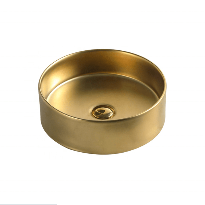 Chậu rửa mặt nghệ thuật vệ sinh màu vàng thời trang sang trọng cho biệt thự - Daisan Store