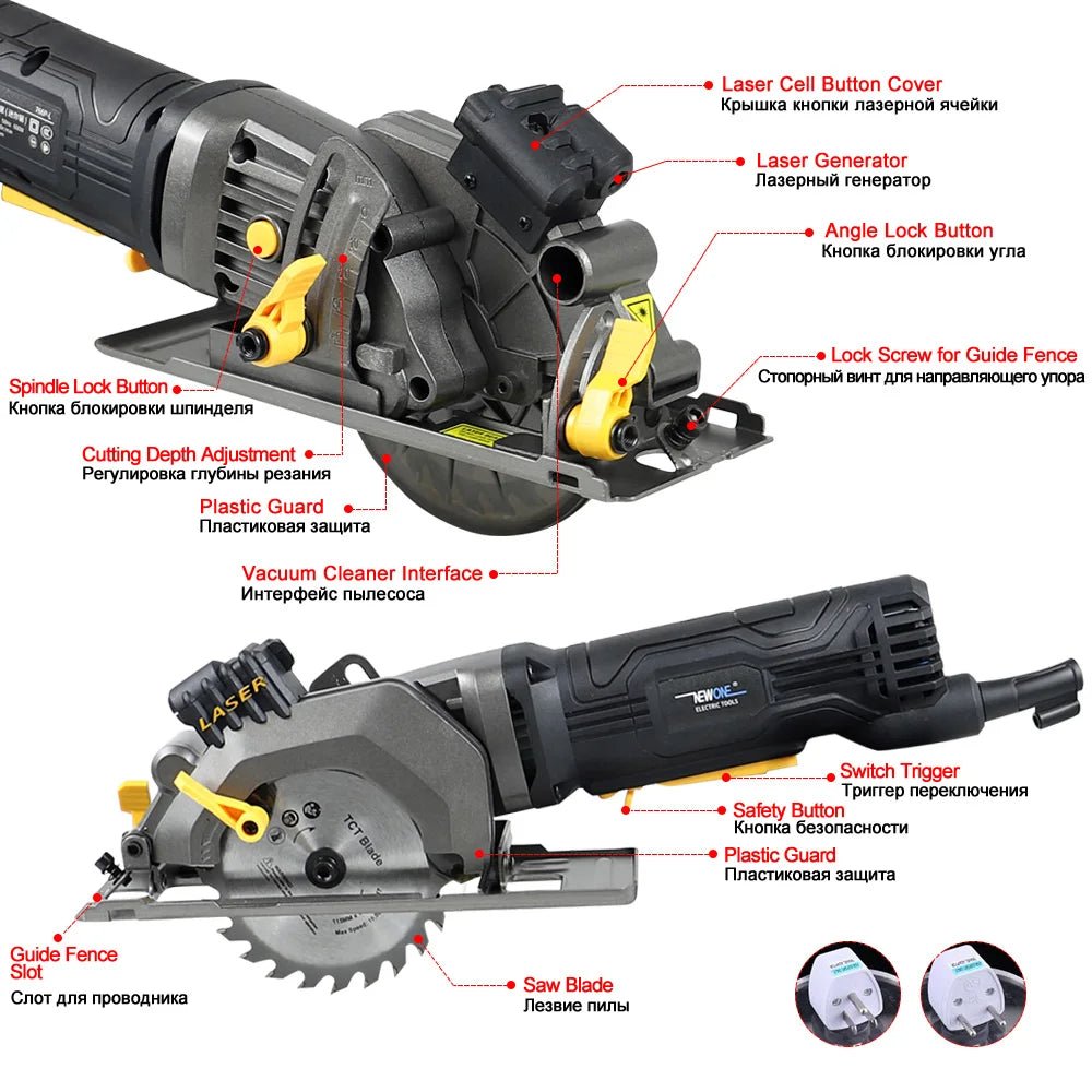 Cưa Mini Đa Năng 600W Có Tia Laser 120/230V - Daisan Store