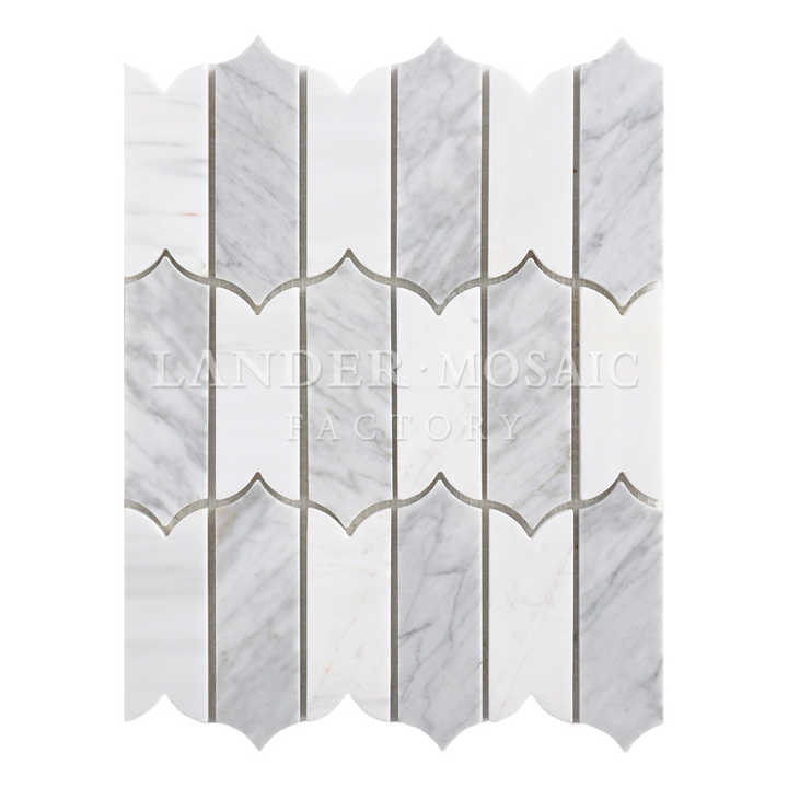 Đá cẩm thạch trắng Carrara khảm tia nước - Daisan Store