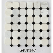 Đá Mosaic cắt góc trắng sữa và đen G48P147 - Daisan Store