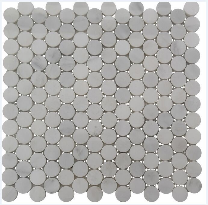 Đá Mosaic Đồng Xu Bianco Carrera Mờ/Bóng 1/2/3 Inch - Daisan Store