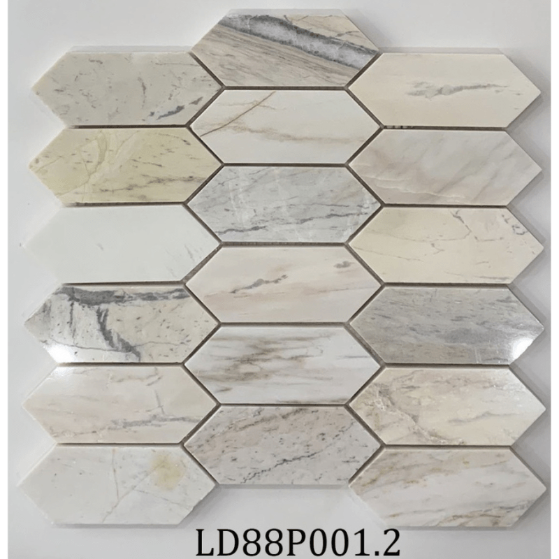 Đá mosaic tự nhiên vân gỗ lục giác dài đánh bóng LD82P001.2 - Daisan Store