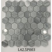 Đá mosaic tự nhiên xám lông chuột chip lục giác bóng L42.5P003 - Daisan Store