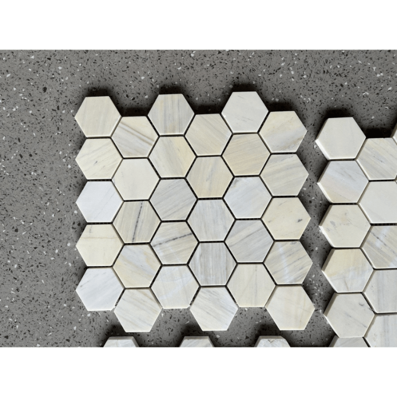 Đá Mosaic vàng chip lục giác bóng L53P002 - Daisan Store