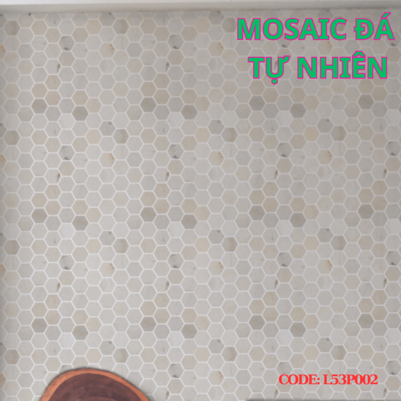 Đá Mosaic vàng chip lục giác bóng L53P002 - Daisan Store