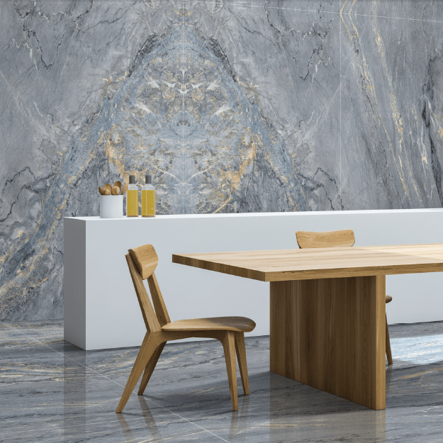 Đá tự nhiên Statuario Look hiện đại 1200x2400mm, đánh bóng hoàn toàn, tấm đá cẩm thạch tráng men chống thấm nước, sứ Porcelanato, chống cháy - Daisan Store