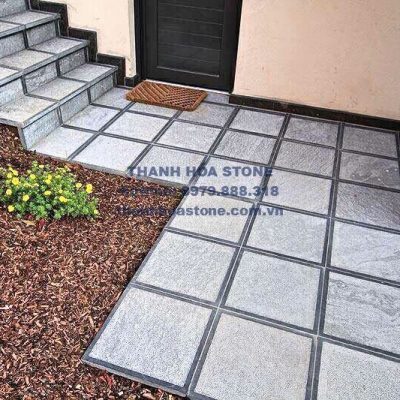 Đá xanh đen băm trừ viền