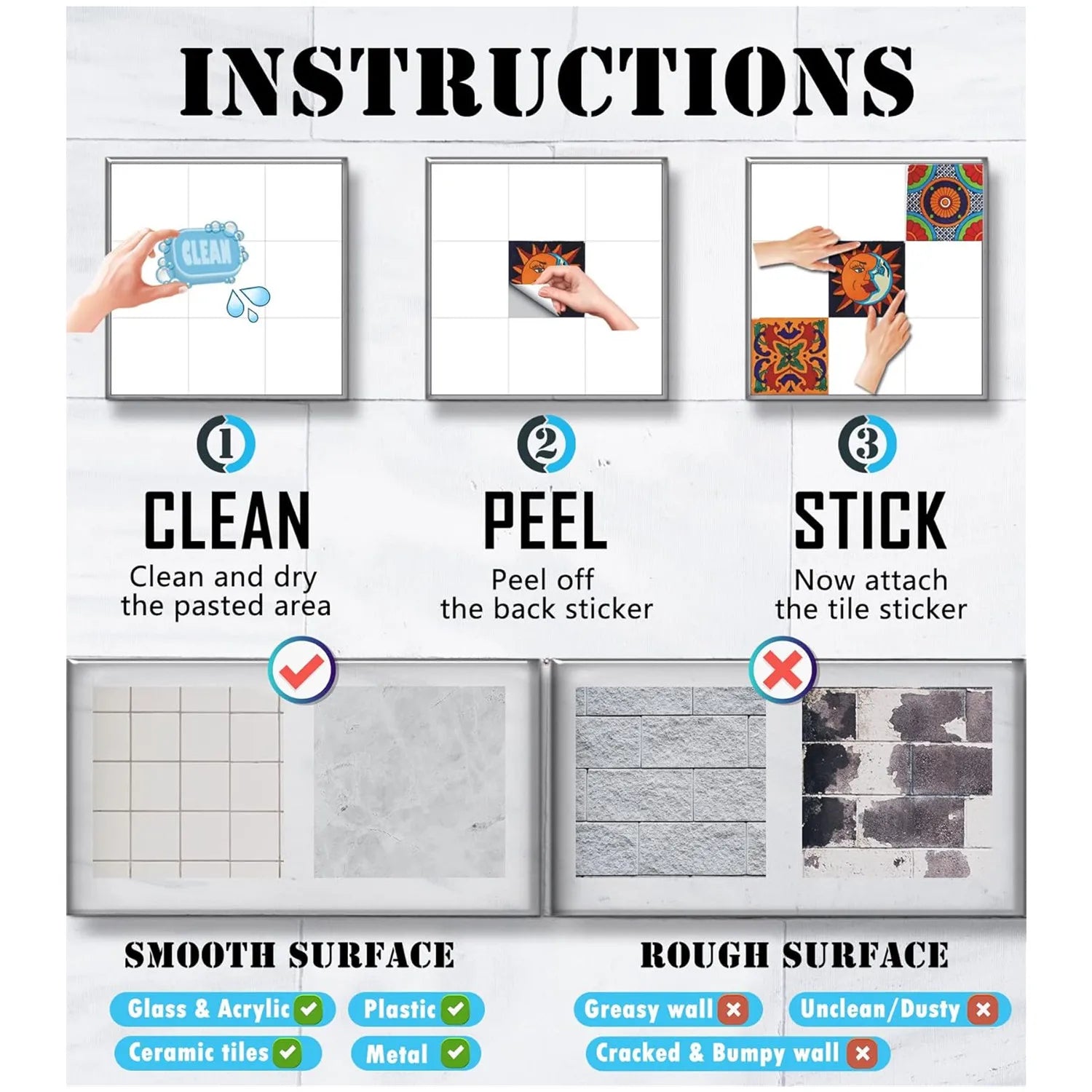 Dán Gạch Dính Tường Phòng Tắm Chống Thấm PVC Mosaic Retro - Daisan Store