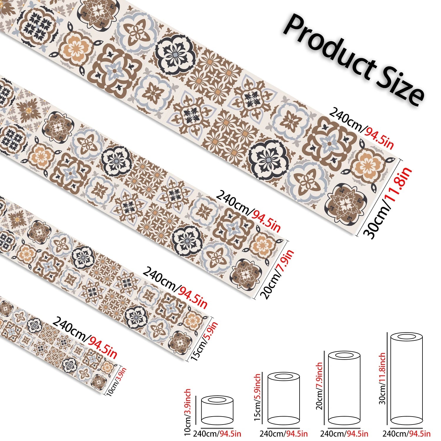 Dán Gạch Gốm Bohemian Trang Trí Tường Phòng Tắm Bếp Hiện Đại - Daisan Store