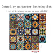 Dán Gạch Trang Trí Morocco 24 Miếng Họa Tiết Sáng Tạo Tường - Daisan Store