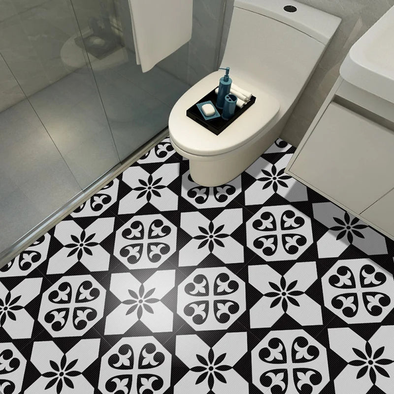 Dán Sàn Gạch Đen Trắng Châu Âu Cổ Điển 3D Chống Thấm - Daisan Store