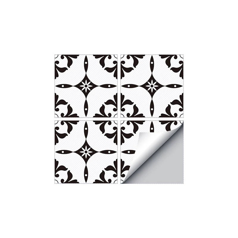 Dán Sàn Gạch Đen Trắng Châu Âu Cổ Điển 3D Chống Thấm - Daisan Store