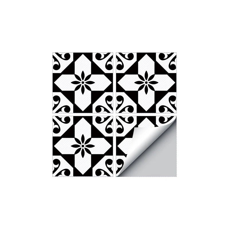 Dán Sàn Gạch Đen Trắng Châu Âu Cổ Điển 3D Chống Thấm - Daisan Store