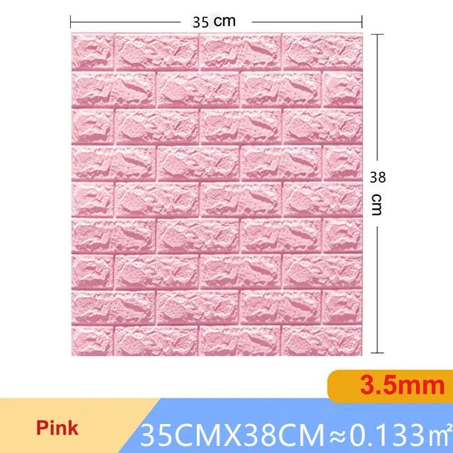 Dan Tuong 3D Gach Gia 20 Mieng Chong Tham Phong Ngu DIY - Daisan Store