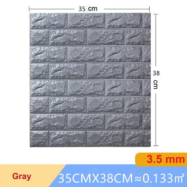 Dan Tuong 3D Gach Gia 20 Mieng Chong Tham Phong Ngu DIY - Daisan Store