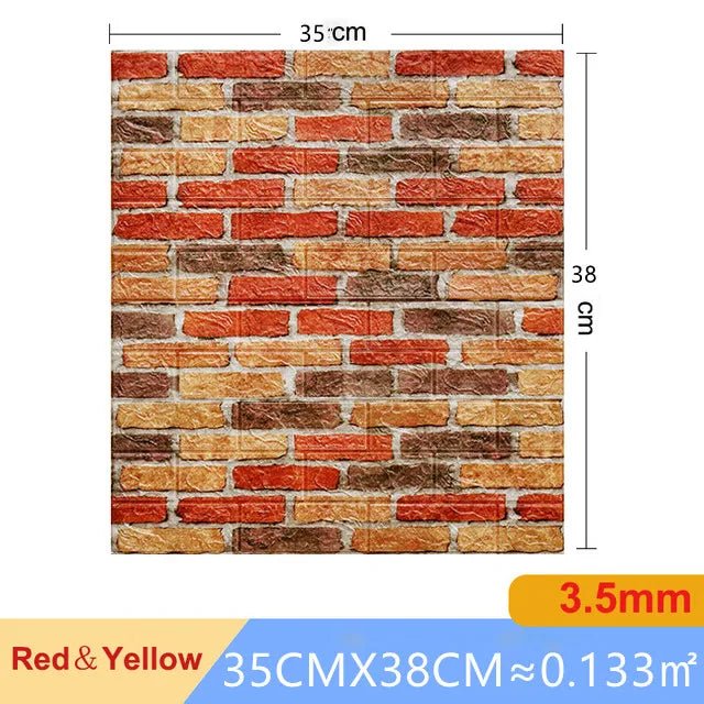 Dan Tuong 3D Gach Gia 20 Mieng Chong Tham Phong Ngu DIY - Daisan Store