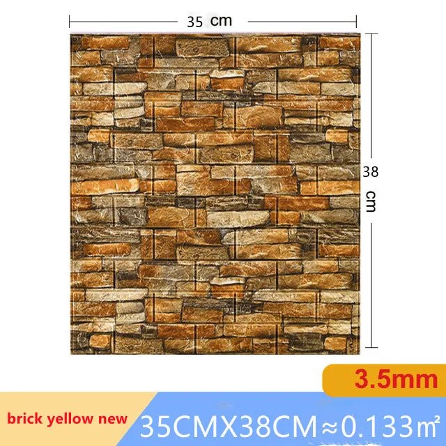 Dan Tuong 3D Gach Gia 20 Mieng Chong Tham Phong Ngu DIY - Daisan Store