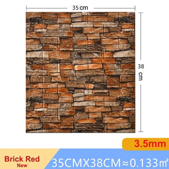 Dan Tuong 3D Gach Gia 20 Mieng Chong Tham Phong Ngu DIY - Daisan Store