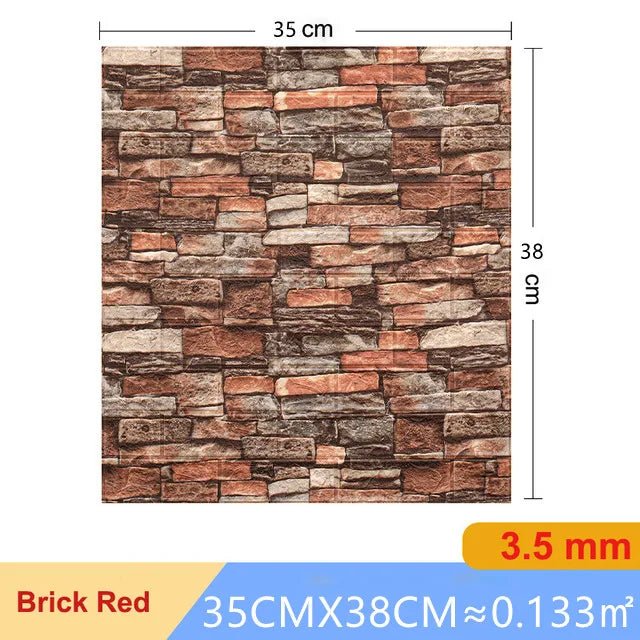 Dan Tuong 3D Gach Gia 20 Mieng Chong Tham Phong Ngu DIY - Daisan Store