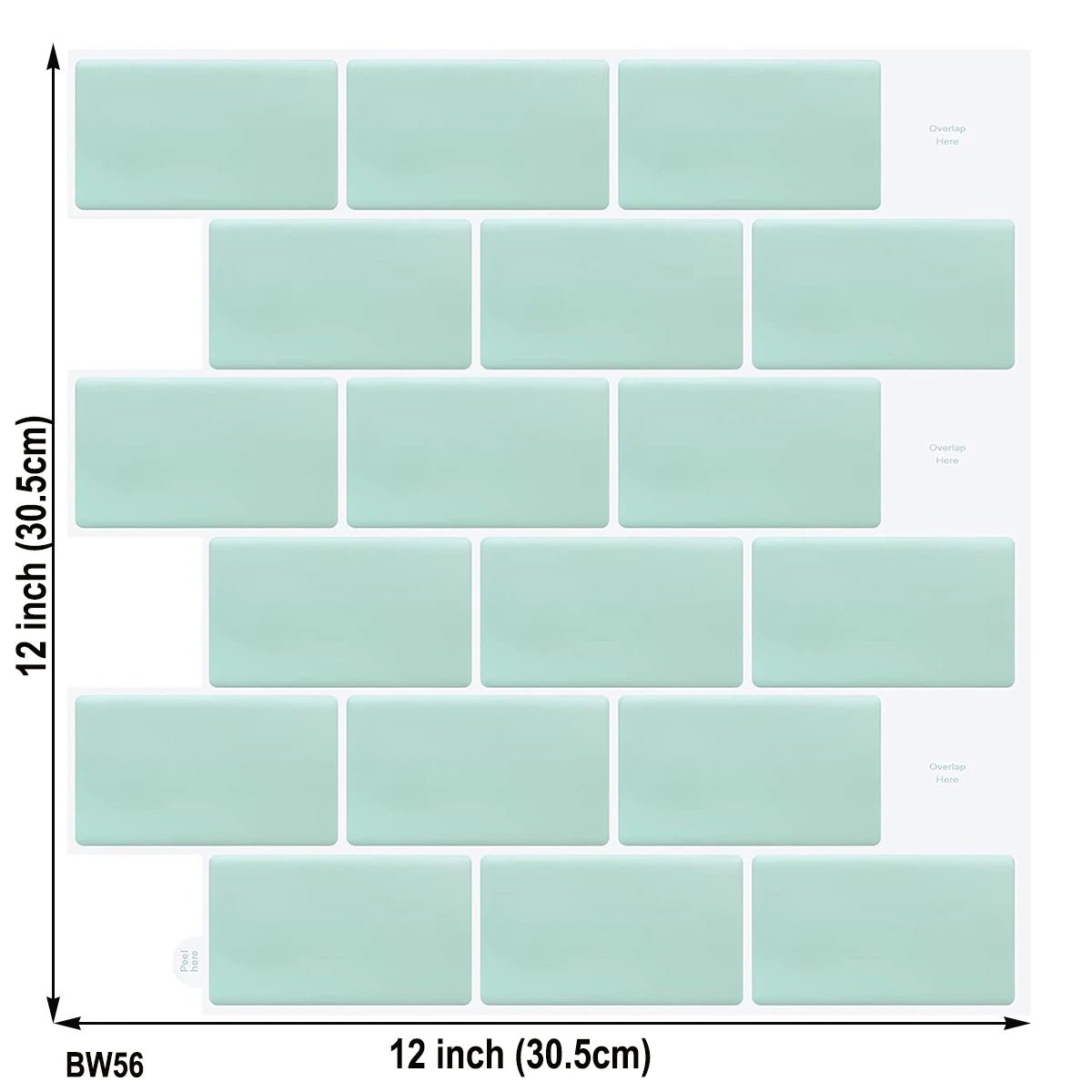 Dán Tường Backsplash 3D Metro Hiện Đại 12x12 Inch Tự Dính - Daisan Store