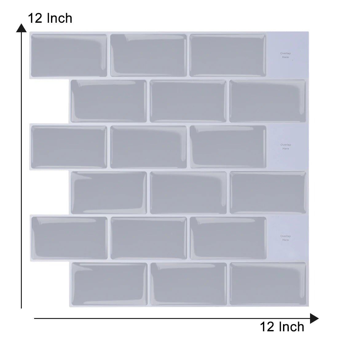 Dán Tường Backsplash 3D Metro Hiện Đại 12x12 Inch Tự Dính - Daisan Store