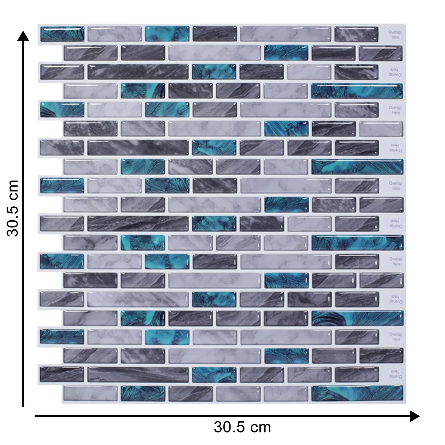 Dán Tường Backsplash 3D Metro Hiện Đại 12x12 Inch Tự Dính - Daisan Store