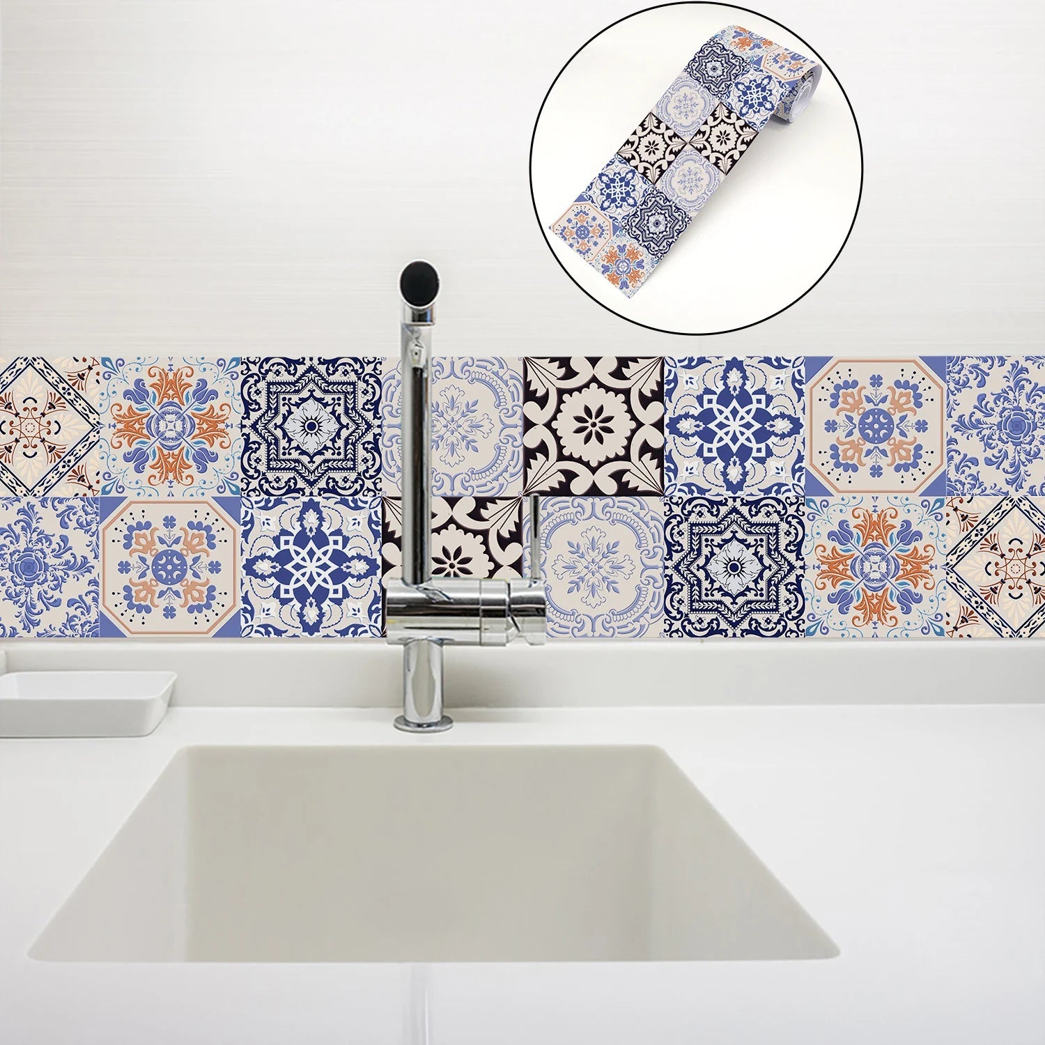 Dán Tường Gạch Sứ Bohemian Cho Phòng Tắm Và Bếp Chống Thấm - Daisan Store