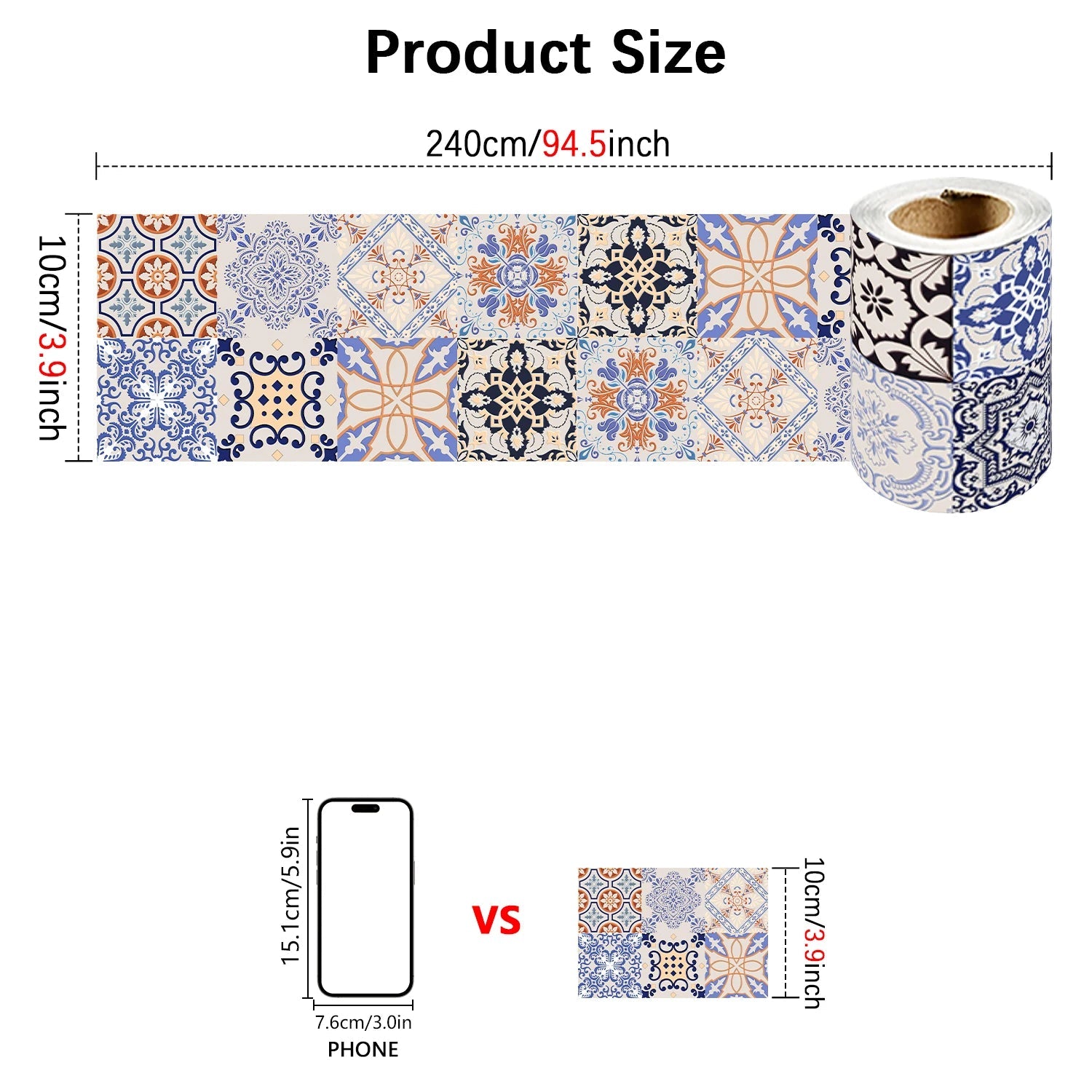 Dán Tường Gạch Sứ Bohemian Cho Phòng Tắm Và Bếp Chống Thấm - Daisan Store