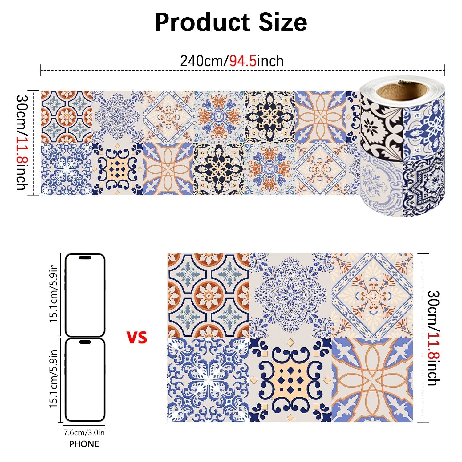 Dán Tường Gạch Sứ Bohemian Cho Phòng Tắm Và Bếp Chống Thấm - Daisan Store