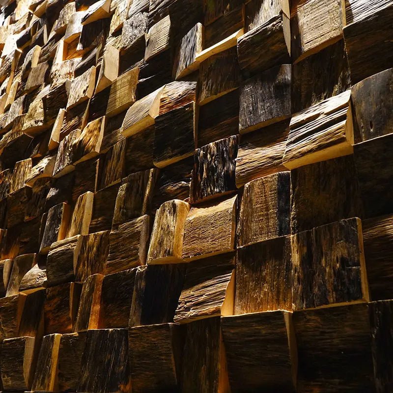 Dán Tường Gỗ Óc Chó Mosaic Nền Tivi Phong Rustic Thân Thiện - Daisan Store