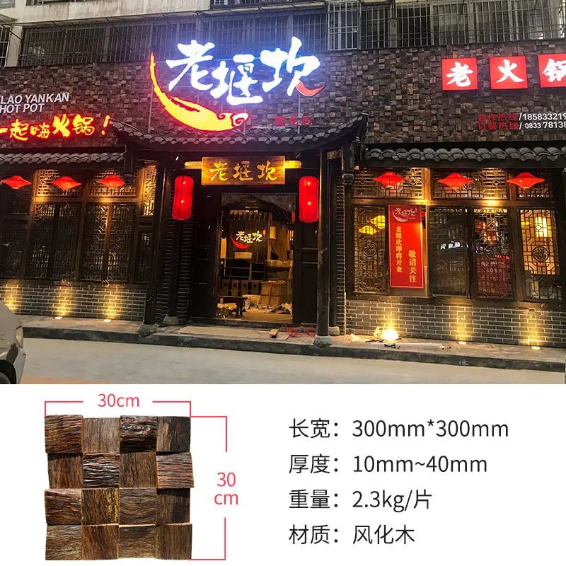 Dán Tường Gỗ Óc Chó Mosaic Nền Tivi Phong Rustic Thân Thiện - Daisan Store