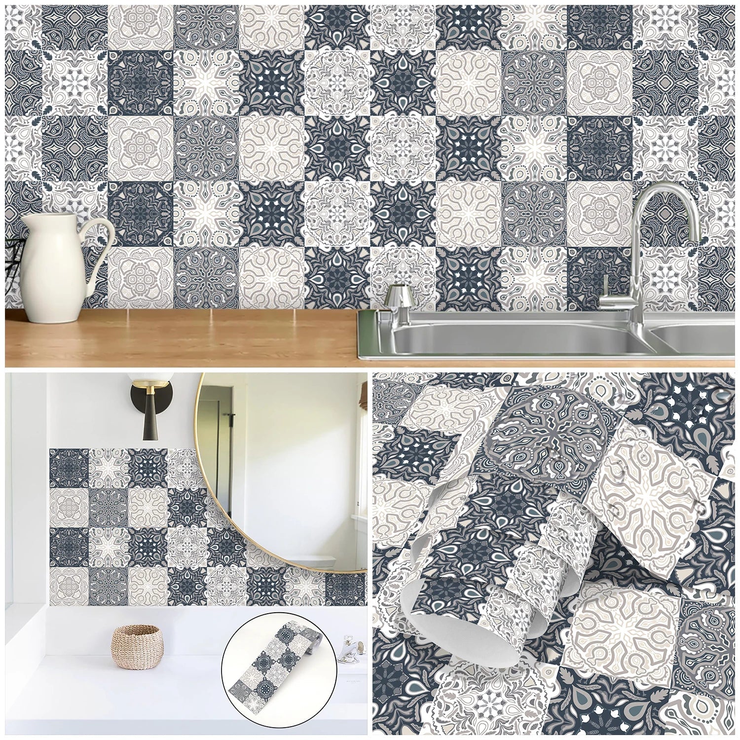 Dán Tường Gốm Phong Cách Châu Âu Cho Bếp Và Phòng Tắm - Daisan Store