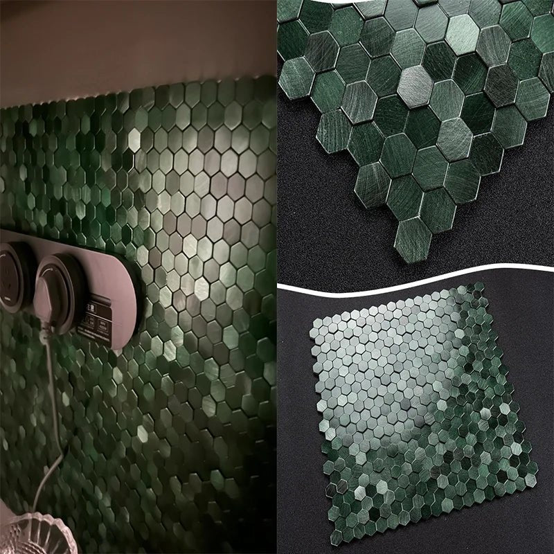 Dán Tường Mosaic Gạch Lục Giác Nhôm Nhựa Tự Dính Chịu Ẩm - Daisan Store