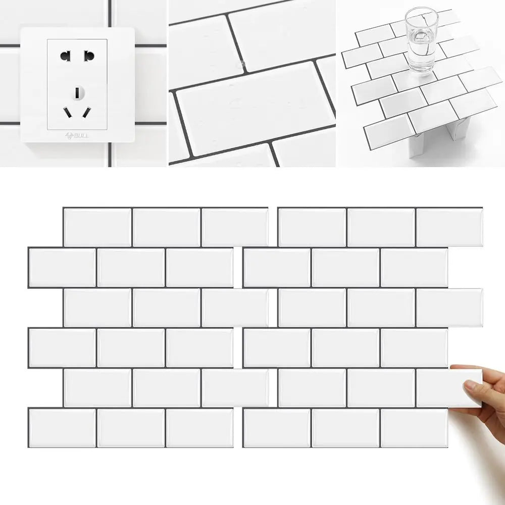 Dán Tường Phòng Bếp PVC 30x30cm Trắng Trang Trí Đẹp Mắt - Daisan Store