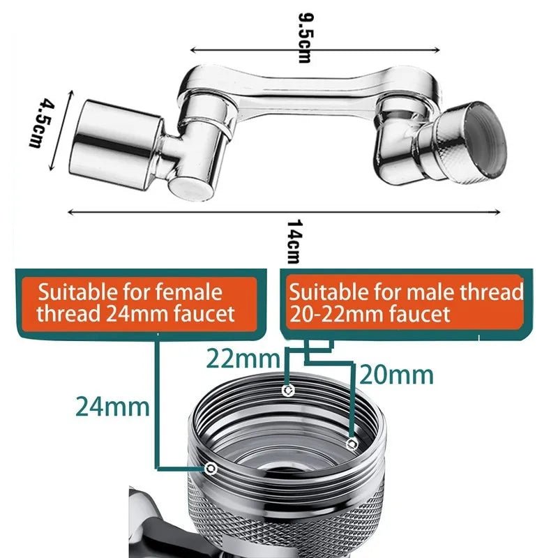 Đầu vòi xoay 1080° đa năng cho bồn rửa chén bát - Daisan Store