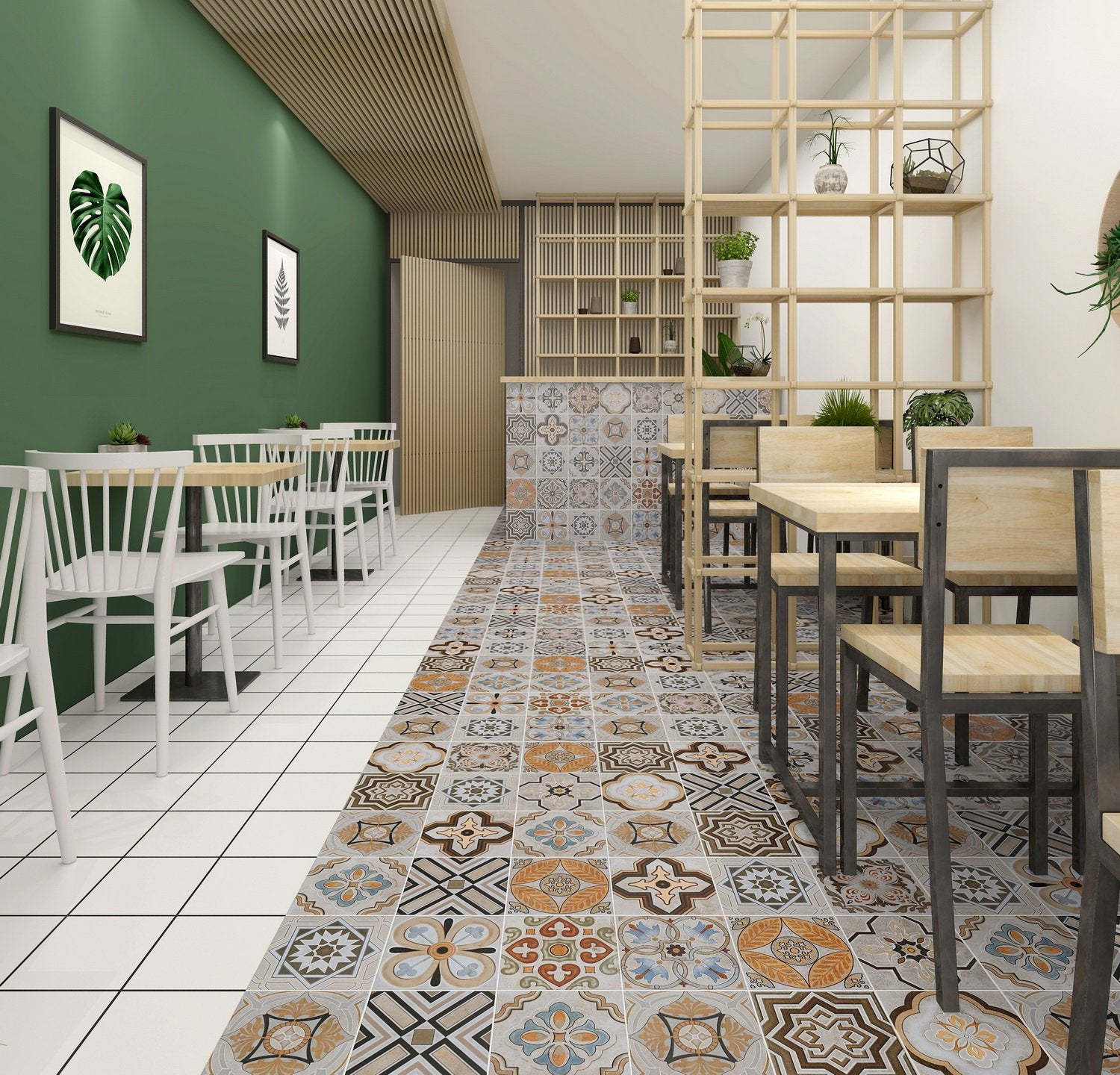 Gạch thẻ phong cách Châu Âu họa tiết hoa đa dạng ốp tường lát sàn nội thất phòng ngủ phòng khách