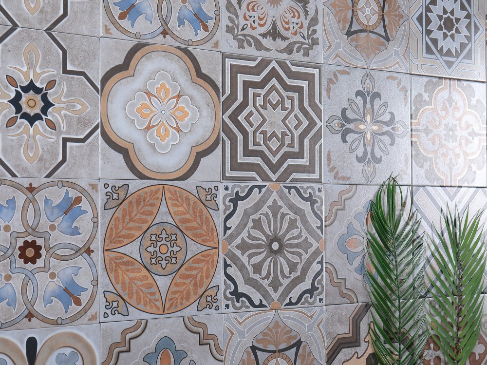 Gạch thẻ phong cách Châu Âu họa tiết hoa đa dạng ốp tường lát sàn nội thất phòng ngủ phòng khách