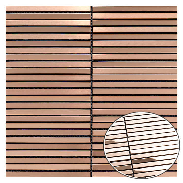 Dễ dàng lắp đặt Gạch mosaic kim loại thép không gỉ Gạch ốp tường 3D Gạch kẻ sọc hình chữ nhật cho nhà bếp Phòng tắm - Daisan Store