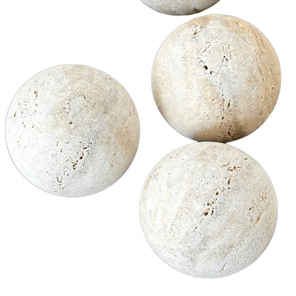 Đèn Nến Travertine Trắng - Đế Cẩm Thạch Bóng - Daisan Store