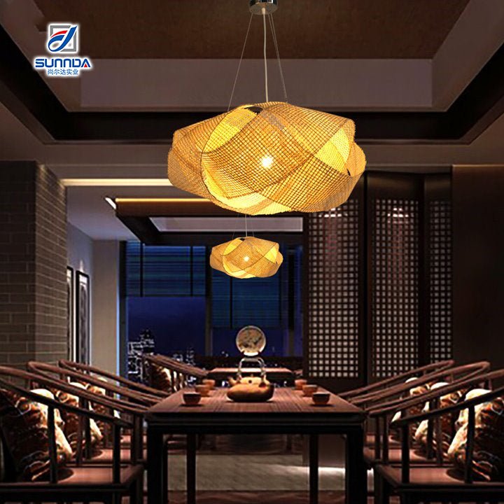 Đèn Thả Trần Thủ Công Phong Cách Vintage Chụp Tre Mây Tự Nhiên Đan Trang Trí Dành Cho Khách Sạn, Căn Hộ, Nhà Ở - Daisan Store