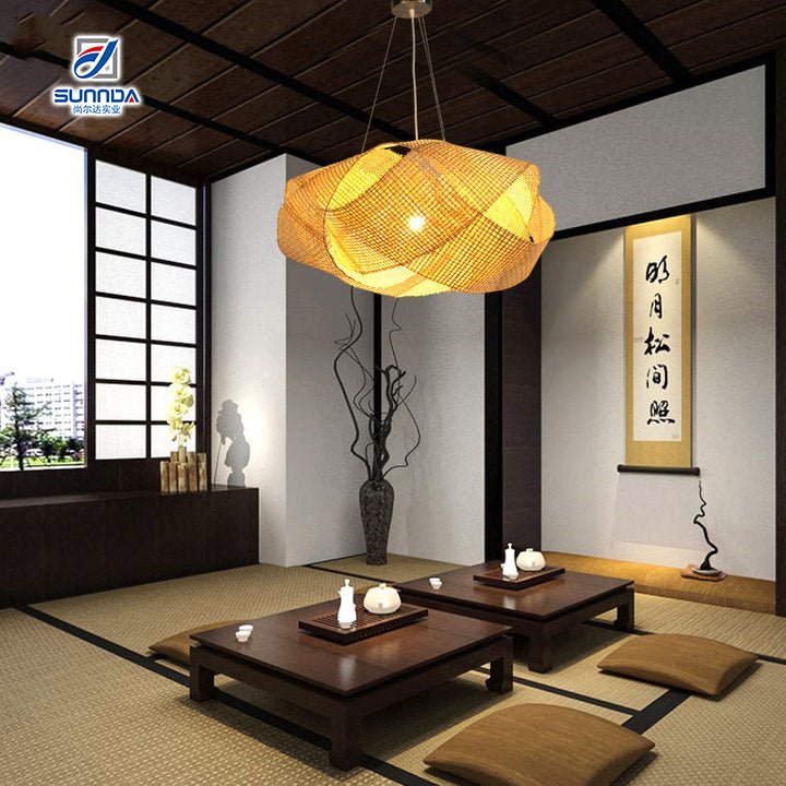 Đèn Thả Trần Thủ Công Phong Cách Vintage Chụp Tre Mây Tự Nhiên Đan Trang Trí Dành Cho Khách Sạn, Căn Hộ, Nhà Ở - Daisan Store