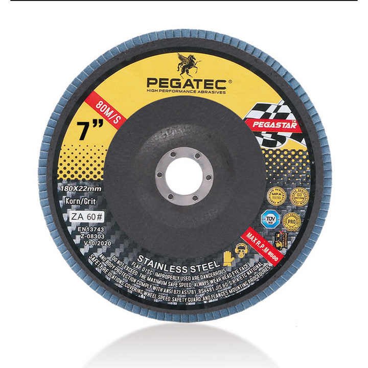 Đĩa mài Pegatec 7&quot; 180x22mm, Đĩa mài nhôm oxit, Đĩa đánh bóng hiệu suất cao cho thép - Daisan Store