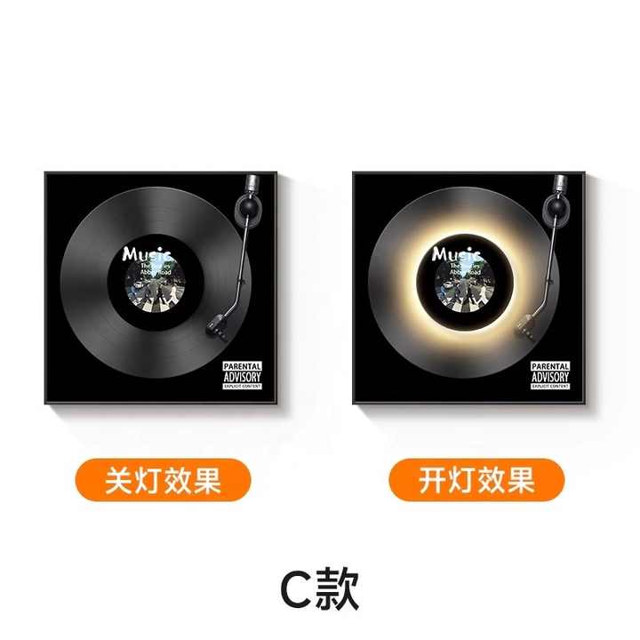 Đĩa than JZ Home Decor NFC Hình ảnh in UV Đèn CD Tác phẩm nghệ thuật Tranh vải hiện đại và Nghệ thuật treo tường Led - Daisan Store