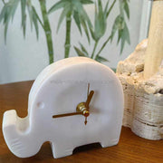 Đồng hồ quả lắc bằng đá cẩm thạch nguyên khối cho học sinh phòng ngủ, đồng hồ báo thức để bàn, trang trí đầu giường mini bằng đá tự nhiên - Daisan Store