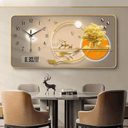 Đồng hồ trang trí nhà hiện đại JZ hình con nai nghệ thuật treo tường in UV áp phích động vật tác phẩm nghệ thuật pha lê sứ trừu tượng tranh trang trí - Daisan Store