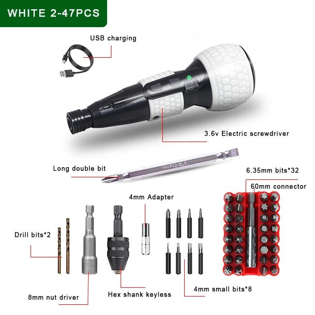 Dung Cu Van Oc Khong Day 3.6V 1800mAh Led Co Den Mini - Daisan Store