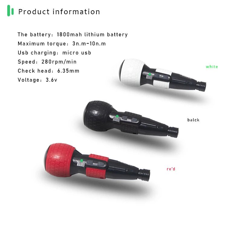 Dung Cu Van Oc Khong Day 3.6V 1800mAh Led Co Den Mini - Daisan Store