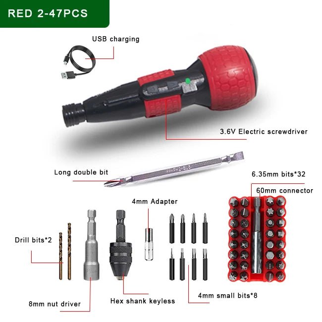 Dung Cu Van Oc Khong Day 3.6V 1800mAh Led Co Den Mini - Daisan Store