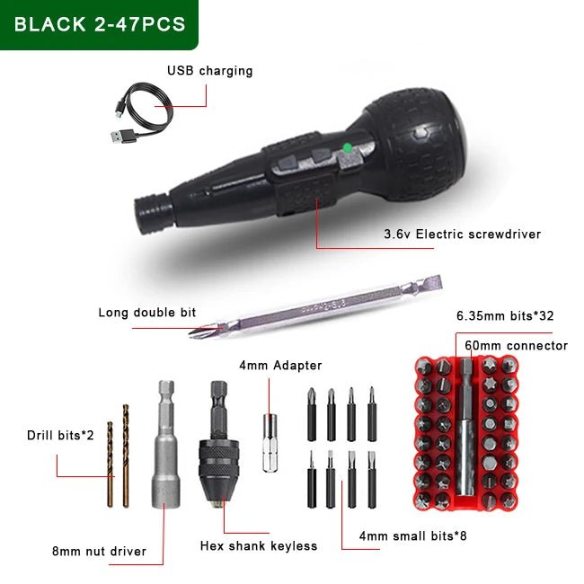 Dung Cu Van Oc Khong Day 3.6V 1800mAh Led Co Den Mini - Daisan Store