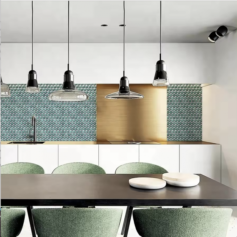 GẠCH MOSAIC CHẤM BI MÀU RÊU CB 160